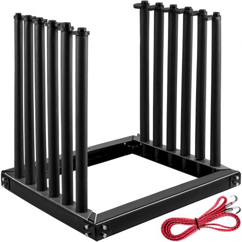 Heavy-duty steel truck rack with 24-inch height for transporting up to five windshields securely.