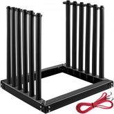 Heavy-duty steel truck rack with 24-inch height for transporting up to five windshields securely.