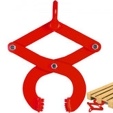 Red steel pallet puller with single scissor mechanism and 4409 lbs capacity for efficient handling.