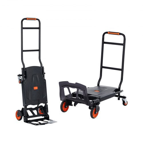 Bostome 2-in-1 aluminum hand truck with folding dolly and 300 lbs load capacity.
