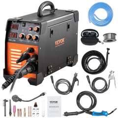 Bostome MIG-270 welder with MIG, MMA, and TIG modes, featuring adjustable settings and portability.