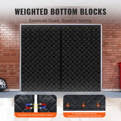 Bostome garage door insulation kit with a thermal magnetic screen, 10x8 ft, in durable fabric.