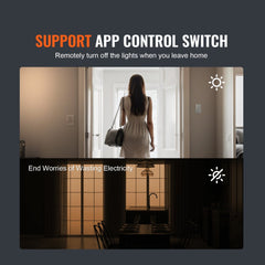 Bostome WiFi Smart Light Dimmer Switch with touch panel and sleek tempered glass design.