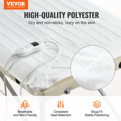 Bostome massage table warmer pad in polyester, 70"x30", with 8 heat settings and timer.