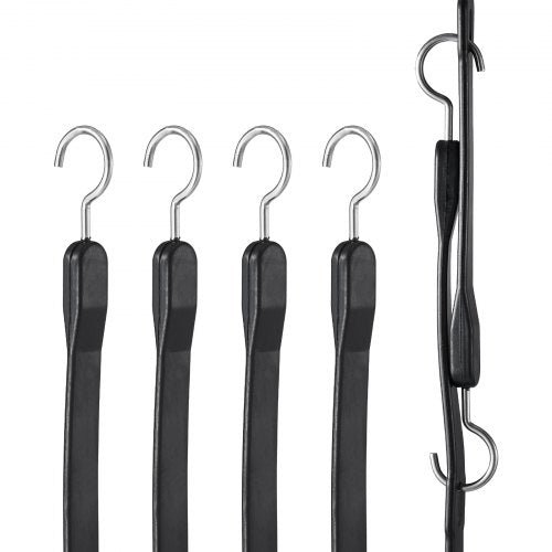 Bostome 40-inch heavy duty flat bungee cord set with four S-hooks for secure load handling.