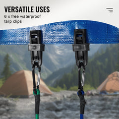 Bostome 30-piece bungee cord set with heavy-duty straps and steel carabiners in various sizes.