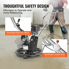 24-inch walk-behind power trowel with 6HP Kohler engine and adjustable steel blades.