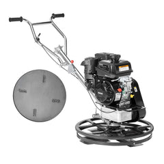 Bostome 24" walk-behind power trowel with a 6HP Kohler gas engine and four adjustable steel blades.
