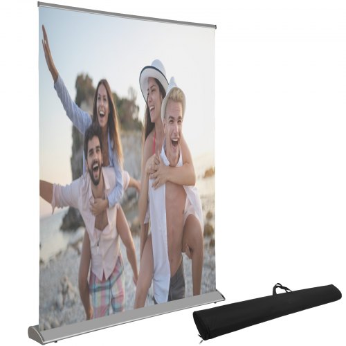 Bostome 120" floor-rising projector screen with 8K/4K HD matte white fabric and lightweight design.