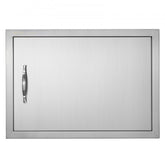 A 24x17-inch stainless steel flush mount BBQ access door with a pull handle.