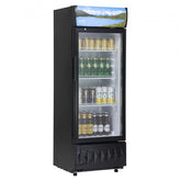 Bostome 6.8 Cu.Ft Commercial Beverage Refrigerator with glass door and adjustable shelves.