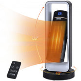 Bostome 1500W ceramic space heater with remote control and overheat protection features.