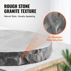 Bostome rectangular polyurethane concrete stamp mat with rough stone granite texture.
