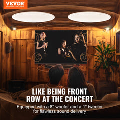 Bostome 8-inch in-ceiling speakers with detachable grille and robust ABS housing.