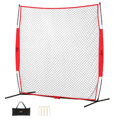 Portable 7x7 ft backstop net for various sports with durable mesh and easy setup.
