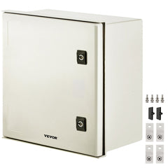 Bostome NEMA 4X fiberglass electrical enclosure, IP66 waterproof junction box, 15.7 x 15.7 x 7.9 inches.