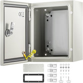Bostome NEMA 4X steel electrical box, 10x8x6 inches, with waterproof IP66 rating and secure lock.