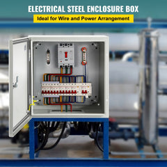 Bostome NEMA 4X steel electrical box, 16x16x6 inches, with waterproof IP66 rating and reinforced lock.