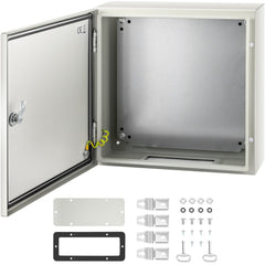 Bostome NEMA 4X steel electrical box, 16x16x6 inches, with waterproof IP66 rating and lockable access.