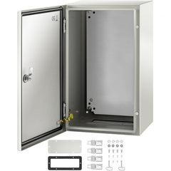 Bostome NEMA 4X steel electrical box, 20x12x10 inches, with waterproof and secure features.