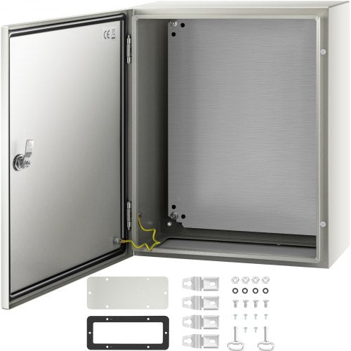 Bostome NEMA 4X steel electrical box, 20x16x8 inches, IP66 waterproof with a reinforced lock.