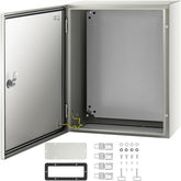 Bostome NEMA 4X steel electrical box, 20x16x8 inches, IP66 waterproof with a reinforced lock.