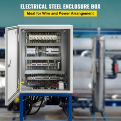 Bostome NEMA 4X steel electrical box, 20x16x10 inches, with waterproof design and secure locking.