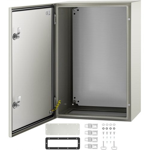 Bostome NEMA 4X steel electrical enclosure box, 24x16x10 inches, with reinforced lock system.