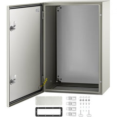 Bostome NEMA 4X steel electrical enclosure box, 24x16x10 inches, with reinforced lock system.