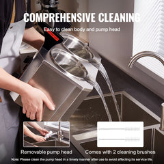 Stainless steel double pump nacho cheese sauce warmer with 2.4L basin and 3L water tank.