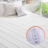 Bostome Full Heated Mattress Pad in coral fleece, 54x75 inches, with adjustable temperature control.