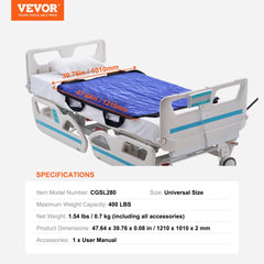 Bostome Patient Positioning Bed Pad with 8 reinforced handles, measuring 48"x40".