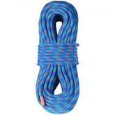 Blue 10.2mm dynamic climbing rope, 50m long, with braided polyester construction.