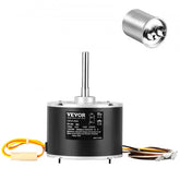 Black and silver Bostome 1/5 HP condenser fan motor with capacitor and wiring attached