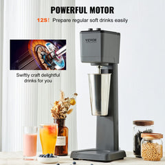 Bostome Commercial Milkshake Maker with stainless steel cup and 3-speed control for efficient mixing.