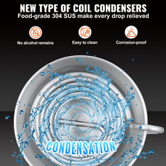 Bostome 13 Gal Alcohol Distiller with stainless steel construction and large 50L capacity.