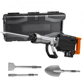 Bostome 2200W electric demolition jack hammer with four chisels and a sturdy carrying case.