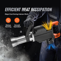 Bostome 2200W electric demolition jack hammer with four chisels and a carrying case.