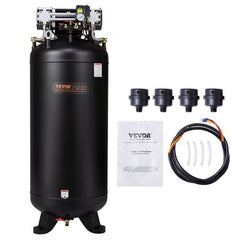 Bostome 80-gallon oil-free 2-stage air compressor with 6.5HP motor and 145 PSI capacity.