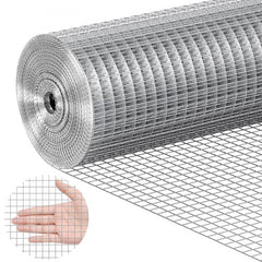 Rolled 1/2-inch galvanized hardware cloth, 24in x 25ft, 19 gauge, with mesh detail.
