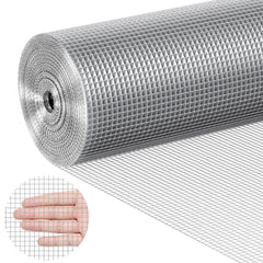 Rolled 1/4-inch galvanized hardware cloth, 36in x 50ft, 23 gauge, with inset showing mesh detail.