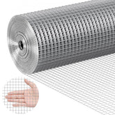 Rolled galvanized hardware cloth, 1/2-inch mesh, 19 gauge, 36in x 50ft, with hand for scale.