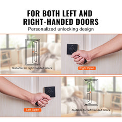 Bostome black entry lever door handle with keyed locking and reversible zinc alloy design.