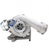 GTA2052V turbocharger for Volkswagen T5 Transporter 2.5 TDI, silver with blue label.