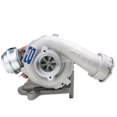 Silver GTA2052V turbocharger with blue label for Volkswagen T5 Transporter.
