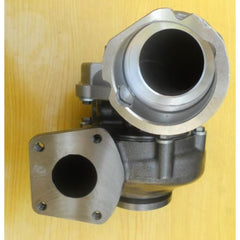 GTA2052V turbocharger for Volkswagen T5 Transporter 2.5 TDI, showing silver housing and inlet/outlet ports.
