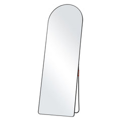 Bostome arched full-length mirror with a black aluminum frame measuring 65"x22".
