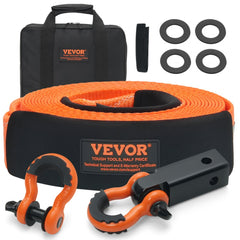 Bostome heavy duty tow strap recovery kit with 36,000 lbs strength and 3"x30ft polyester strap.