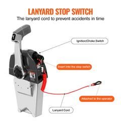 Bostome outboard remote control box with trim switch, designed for Evinrude Johnson motors.