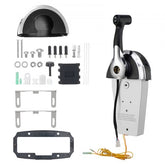 Boat throttle control box for Mercury PT 2-stroke outboard with lever, cables, and mounting hardware.